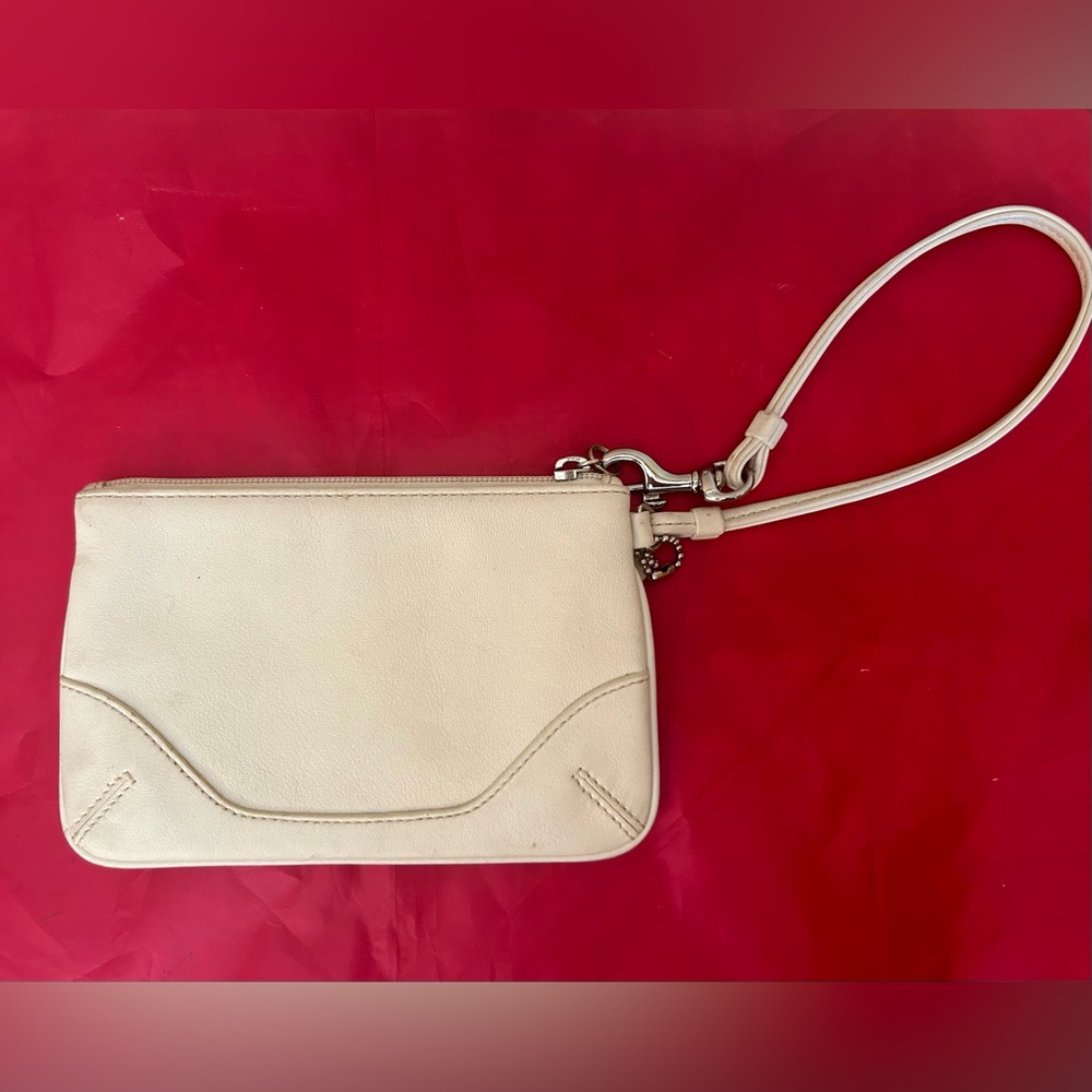 Coach Cream Leather Wristlet - Picture 4 of 9